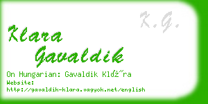 klara gavaldik business card